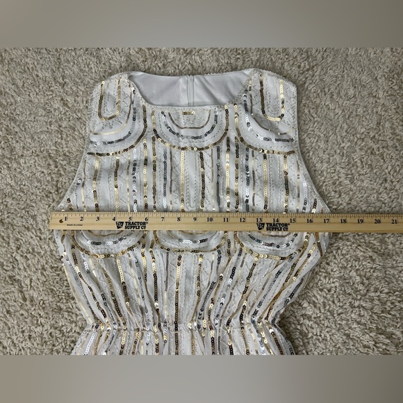 Women’s White and Gold 1920s Cocktail Dress NWOT - Picture 7 of 8